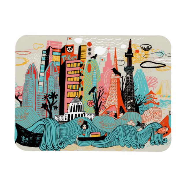 Hand plockade Tokyo Japan Magnet (Horisontell)