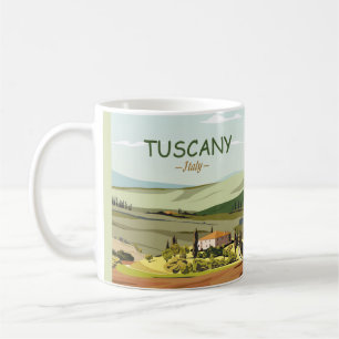 Hand plockade Toscana-Italien Landcape Scenery Ske Kaffemugg