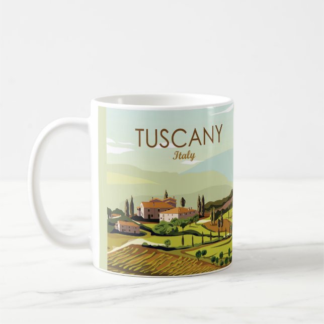 Hand plockade Toscana-Italien Landcape Scenery Ske Kaffemugg (Vänster)