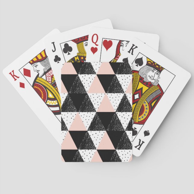 Hand plockade Triangel Geometric Mönster Casinokort (Baksidan)