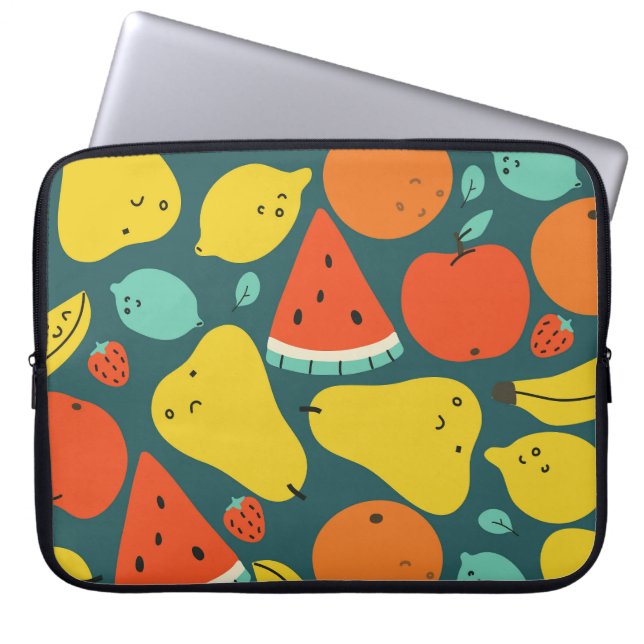 Hand plockade Tropisk frukt Mönster Laptop Fodral (Framsidan)