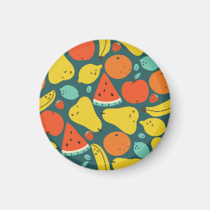 Hand plockade Tropisk frukt Mönster Magnet