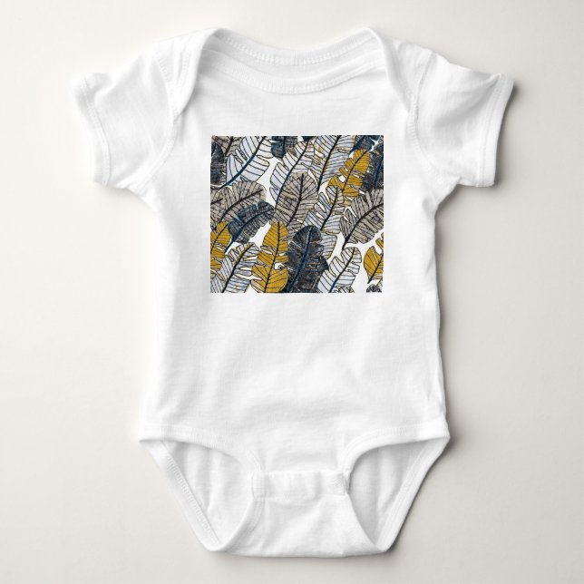 Hand plockade: Tropiska Löv T Shirt (Framsida)