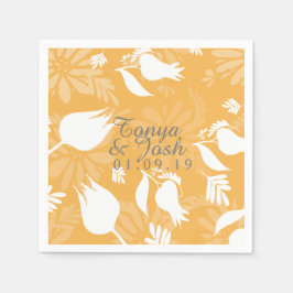 Hand plockade Tulip Botaniska skuggor Bröllop Pappersservett