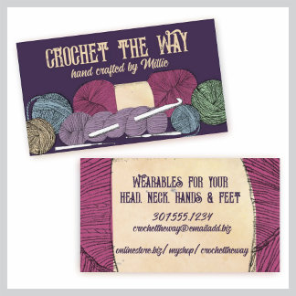 Hand plockade, tvinnat garnhärdat krok visitkort