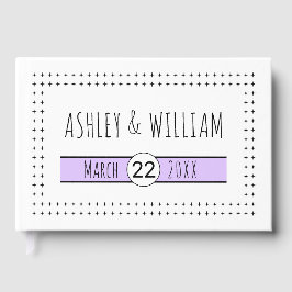 Hand plockade typografi lilavender geometric bröll gästböcker