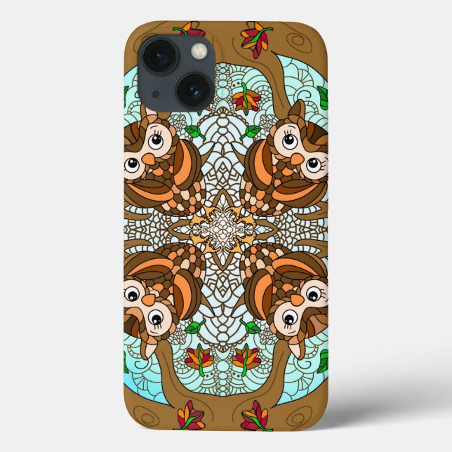 Hand plockade Uggla Mandala Artwork (Baksida)