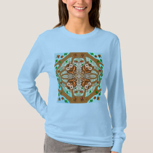 Hand plockade Uggla Mandala Artwork T Shirt