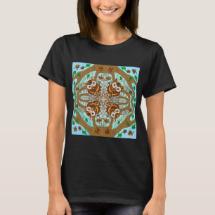 Hand plockade Uggla Mandala Artwork T Shirt