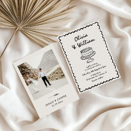 Hand plockade Unik Retro Photo Bröllop Inbjudningar