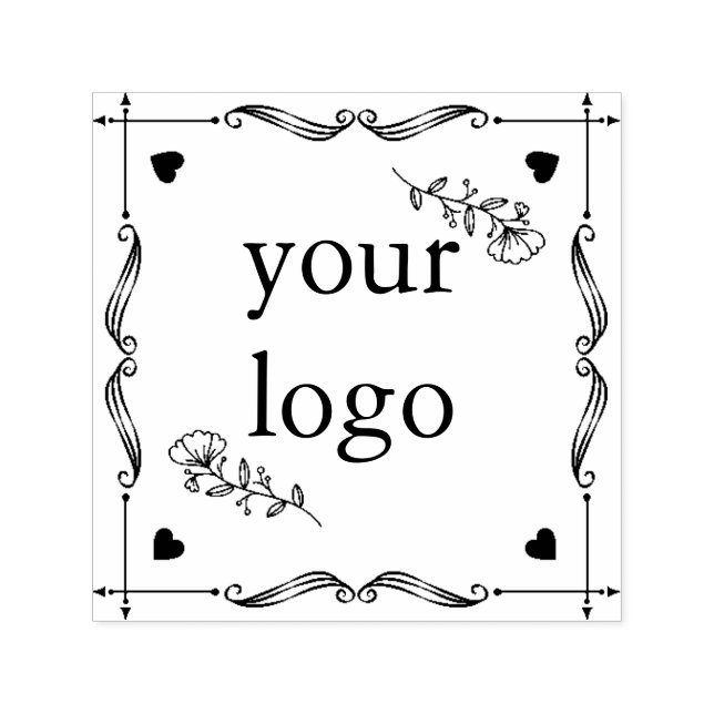 Hand plockade, utandningsblommor i kvadratisk blom självfärgande stämpel (Design)