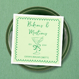 Hand plockade Vågigt Bikinis & Martinis Bacheloret Pappersservett