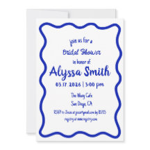 Hand plockade Vågigt Gräns Blue & White Möhippa