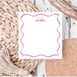 Hand plockade Vågigt Gräns Mörk Rosa Personlig  Anteckningsblock<br><div class="desc">Anteckningsblocket personlig har en "groovy"-design i blått eller valfritt färg. Använda mallformuläret för att lägga till din anpassning.</div>