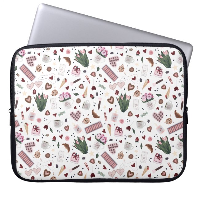 Hand plockade Valentine Mönster Laptop Fodral (Framsidan)