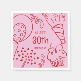 Hand plockade, valfri Födelsedagsfest, ballongen R Pappersservett