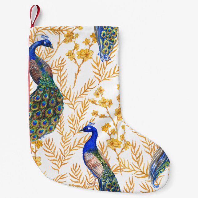 Hand plockade vattenfärgen sömlös mönster med Chin Liten Julstrumpa (Framsidan)