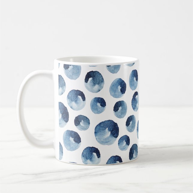 Hand plockade Vattenfärgsfärg Sömlös Tapet Kaffemugg (Vänster)