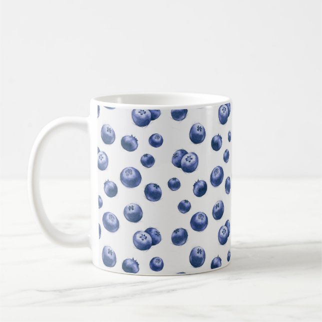 Hand plockade vattenfärgsfärgen mönster wi kaffemugg (Vänster)