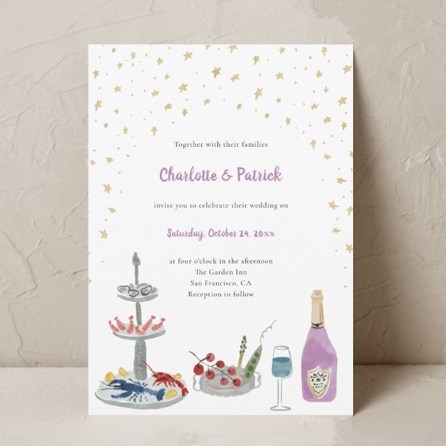 Hand plockade Vattentärsinbjudan till Whimsical We Inbjudningar (Skapare uppladdad)