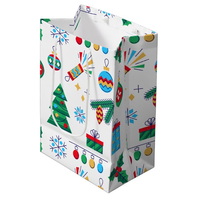 Hand plockade Vector Art jul Inslag (Framsidan Vinklad)