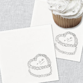 Hand plockade Vintage Cake Grått Whimsical Bröllop Pappersservett