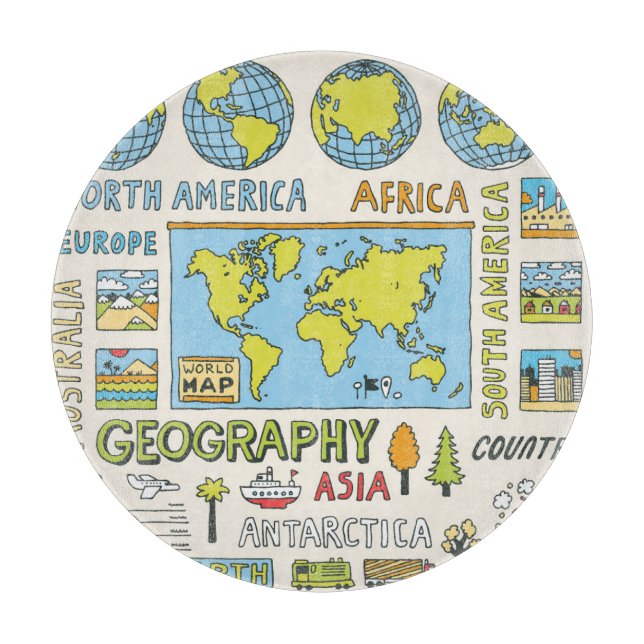 Hand plockade Vintage Geography Illustration (Framsidan)