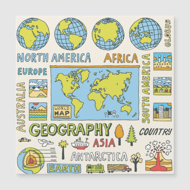 Hand plockade Vintage Geography Illustration (Framsida)