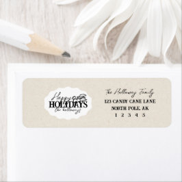 Hand plockade-vinter med Elegant-skriptoval Returadress Etikett