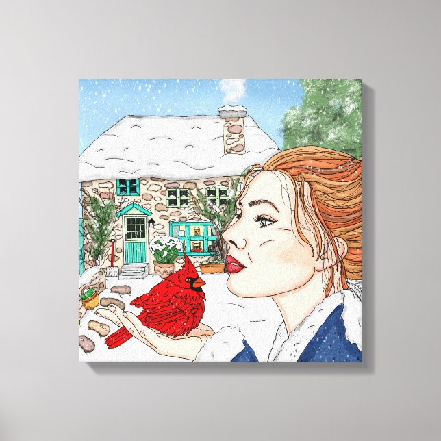 Hand plockade vinterdag, Engelska kusten Canvastryck (Framsida)