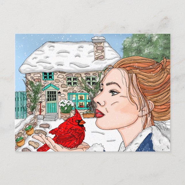 Hand plockade vinterdag, Engelska kusten Vykort (Framsida)