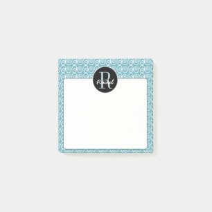 Hand plockade virvlar runt mönster på krickan som post-it block