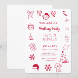 Hand plockade vismisk julfest inbjudningar