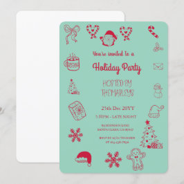 Hand plockade vismisk julfest inbjudningar