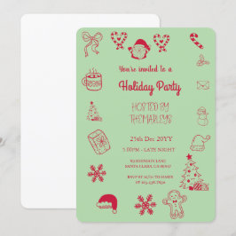 Hand plockade vismisk julfest inbjudningar