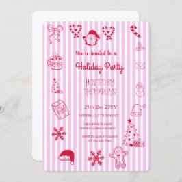 Hand plockade vismisk julfest inbjudningar