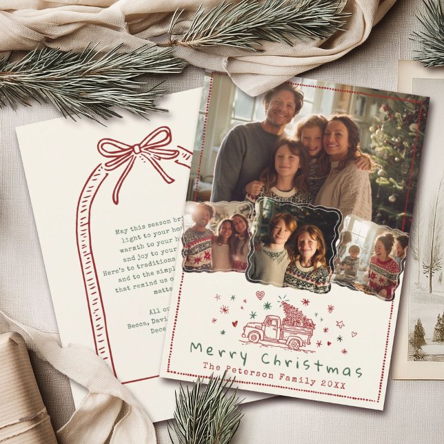 Hand plockade Vitsisk jul Lastbil 4 Foto Julkort (Skapare uppladdad)