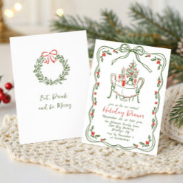 Hand plockade Vitsisk julmiddag Helgdag Inbjudningar