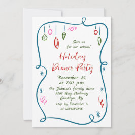 Hand plockade Vitsisk julmiddag Helgdag Inbjudningar