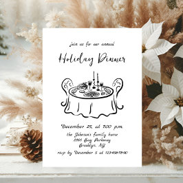 Hand plockade Vitsisk julmiddag Invi, Helgdag Invi Inbjudningar