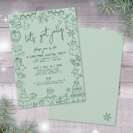 Hand plockade Vitsisk julstjärt Party Inbjudningar