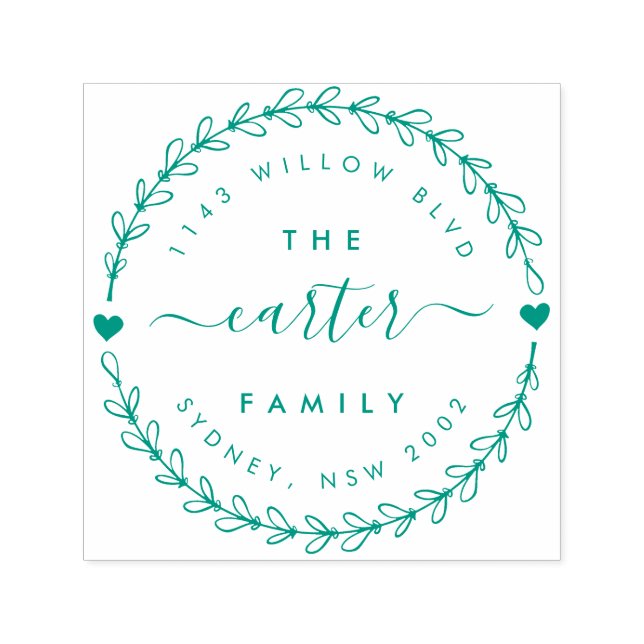 Hand plockade Wandefamiljens Namn Returadress Självfärgande Stämpel (Design)