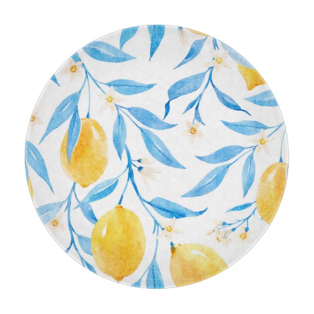 Hand plockade Watercolor Lemons Mönster (Framsidan)