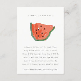 Hand plockade Watermelon Fruit Bokar for Baby Show Tilläggskort