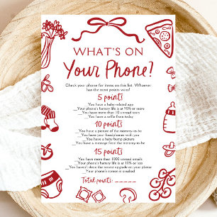 Hand plockade What's on Your Mobil Baby Shower Gam Inbjudningar