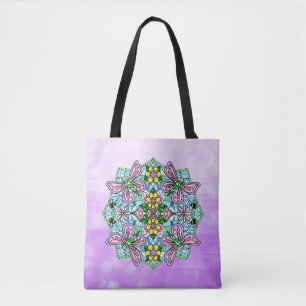 Hand plockade Whimsical Butterfly Mandala Tygkasse