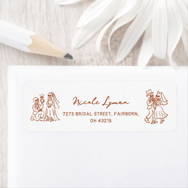 Hand plockade Whimsical Halloween Möhippa Returadress Etikett (Insitu)