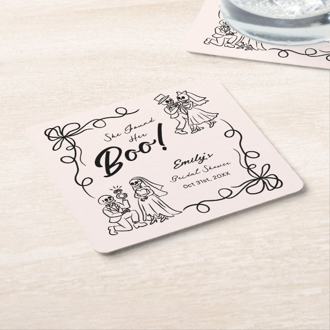 Hand plockade Whimsical Halloween Möhippa Underlägg Papper Kvadrat (Vinklad)