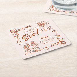 Hand plockade Whimsical Halloween Möhippa Underlägg Papper Kvadrat
