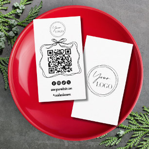 Hand plockade Whimsical Logotyp Social Media QR-ko Visitkort